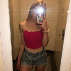 FOREVER 21 | pink corset top with boning